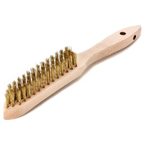 LESSMANN Handdrahtbürste Messing gewellt 0,35mm 4-reihig (1/3)