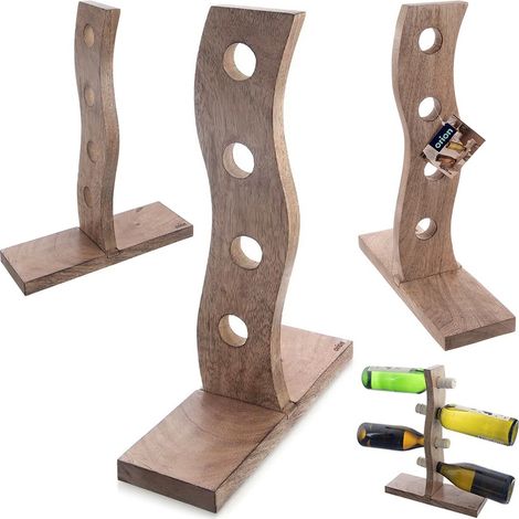 Weinregal aus Holz, Spirituosenregal, Schrank, Weinregal für 4 Flaschen (1/5)
