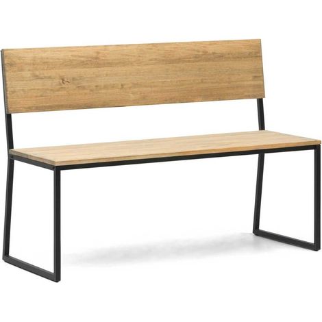 Banco Oxford antivuelco 124x86x44cm color Negro acabado envejecido estilo nórdico industrial Box Furniture (1/5)