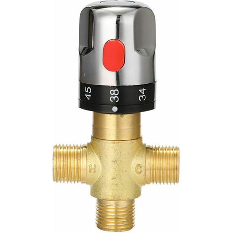 Miscelatore termostatico regolabile per bagno Miscelatore per acqua in ottone Miscelatore per acqua calda/fredda Valvola di controllo della temperatura - Tipo 3