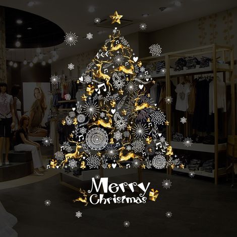 Autocollants décoratifs de Noël pour fenêtres, autocollants sapin de Noël et forêt (1/4)