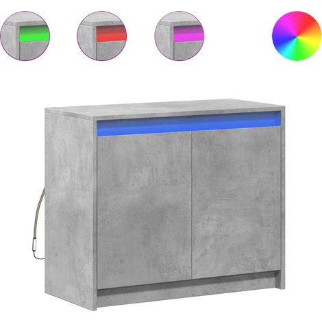 Maison Exclusive - Credenza con LED Grigio Cemento 72x34x61 cm Legno Multistrato