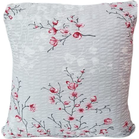 Federa in corteccia 40x40 grigio rosa fiori di ciliegio sakura (1/2)