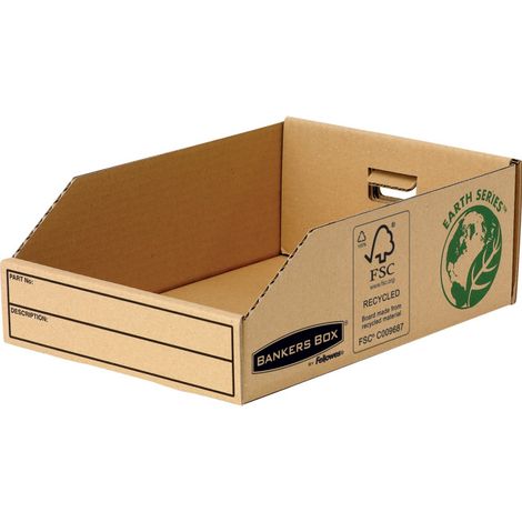 Lot de 50 Bac de rangement Bankers Box Earth, 200 x 280 x 102 mm, en carton recyclé naturel