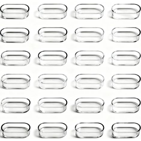 Couvre-pieds de chaise ovales transparents en silicone, protection anti-rayures, 15 x 30 mm, 24 pièces (1/5)