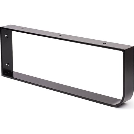 Soporte toallero para encimera de baño con acabado negro mate. Dimensiones: 40x450x150 mm -