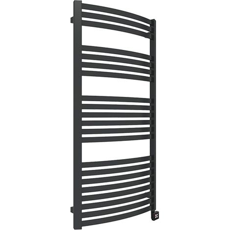 Sèche-serviette électrique noir de 1220mm de haut et 500mm de large - 600 Watt - DEX1220/500E8N