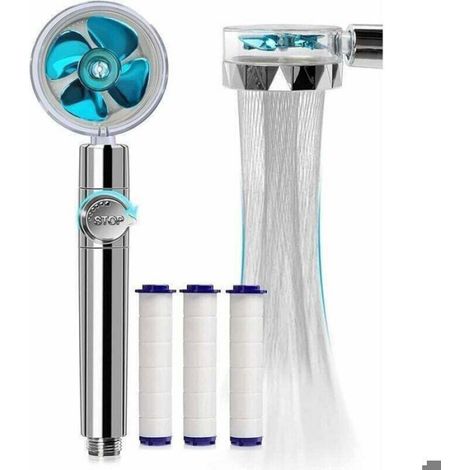 Pommeau de douche anti-calcaire - - Économie d'eau - Haute pression - Filtre à trois niveaux (1/4)