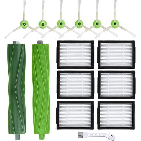 15 Stück Bürstenfilter Ersatzteile für Roomba iRobot i E & J Serie i3 i3+ i4 i4+ i6 i6+ i7 i7+ i8 i8+ j7 j7+ E5 E6 E7 Zubehör Kit Filter Gummibürste Kantenreinigungsbürsten (1/5)