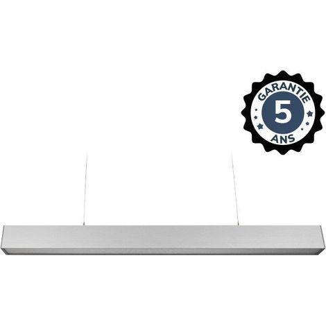 Suspensión LED gris LINEO PRISMÁTICA IP21 600 x 63 x 78mm - 24W - 3000Lm (1/5)