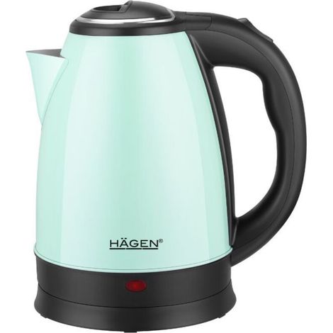Bouilloire électrique 1.8L inox sans fil vert – Résistance à fond plat – Socle 360° – Puissance 1500W – HA5525GRN – (1/5)