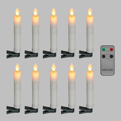 Lot 10 Bougies Sapin Ø1,85xH10cm Télécommandée Lotti