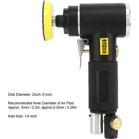 Ponceuse pneumatique KBA, polisseuse 2 et 3 pouces, meuleuse, tête de ponçage concentrique droite YC-2612 (1/5)