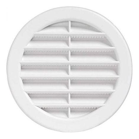 2 pezzi GRIGLIA DI AERAZIONE IN PLASTICA TONDA DA INCASSO diam. 80 mm CON RETE