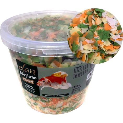 Elan Teichflocken Premuimfutter mit verschiedenen Flocken 5,5 L Flocken