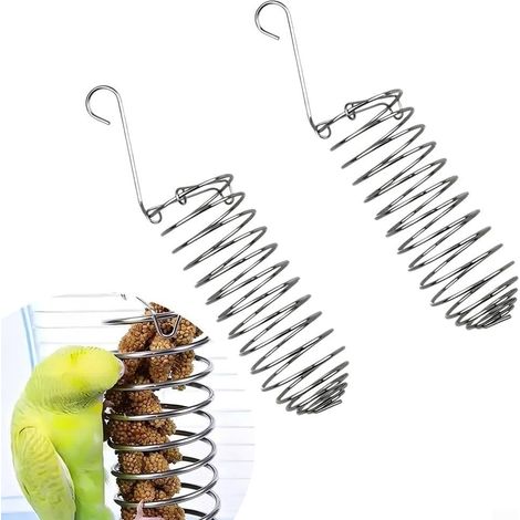 Lot de 2 mangeoires à oiseaux en acier inoxydable pour cage à perroquet, pinson, en métal résistant aux morsures, facile à installer, accessoire de volière pour petits oiseaux (1/5)