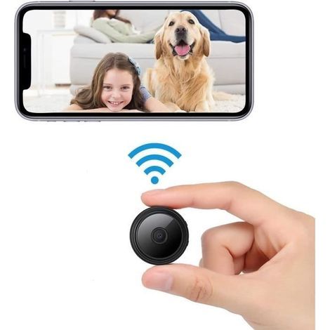 Mini videocamera nascosta, piccola, Full HD 1080P, microfono di sorveglianza WiFi, videocamera di sicurezza wireless per bambini [66] (1/4)