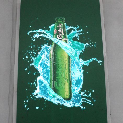 LED Illuminated Carlsberg Sign 38x58x3 cm - Unique Room Decoration in Green Metacrylate with Light Sequence for Wall Decor. Perfect for adding a distinctive touch to your space (1/5)