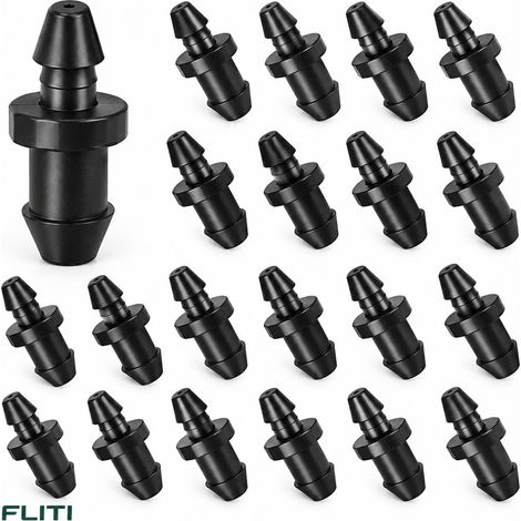 100 Pièces Bouchons d'Irrigation Goutte à Goutte,4/7Embout de Système d'Irrigation Goutte à Goutte Bouchon d'Irrigation Tuyau Accessoires(Noir) (1/5)