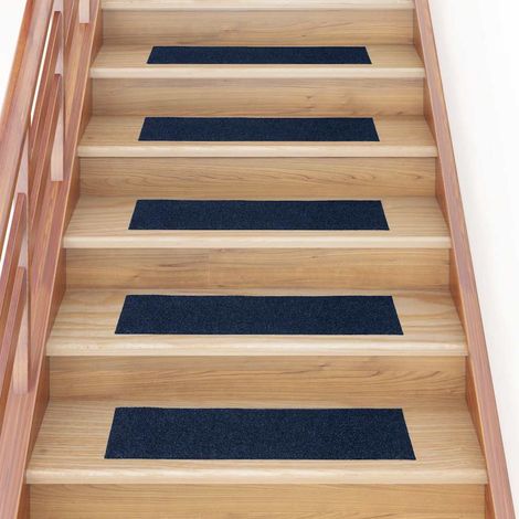 Stufenmatten Selbstklebend 15 Stk. 76x20 cm Marineblau Rechteckig