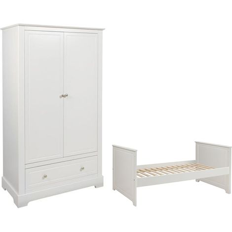 Evolutionsbett 70x140 und 2-türiger Kleiderschrank Bellamy Marylou Weiß