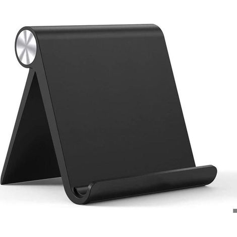 Support universel pour tablette/téléphone – compatible jusqu’à 10", usage bureau/maison, noir Label (1/4)