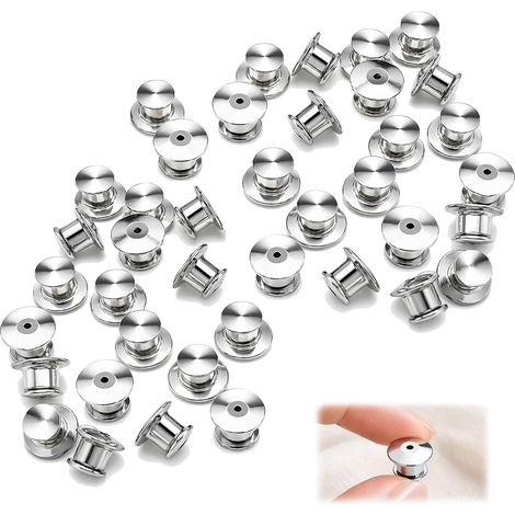 Fermoir Pins 40 Attache Pins Broche Goupille Verrouillage Argent (1/5)