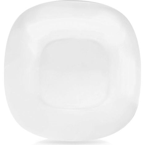 Assiette a dessert carree blanche en verre opale elegant (1/4)
