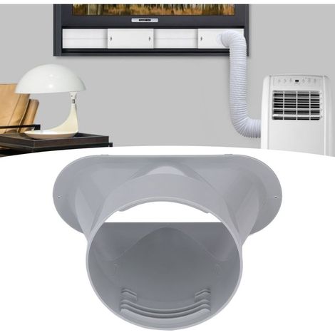 [Couplage de tuyau] Adaptateur de fenêtre pour climatisation portable à tuyau d'évacuation 130mm ABS sans outils pour montage facile (1/5)