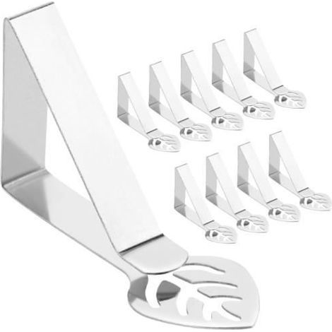 Set mit 10 blattförmigen Tischdeckenklammern aus Edelstahl für Picknicktische, dicke Tischdeckenklammern - fy (1/4)