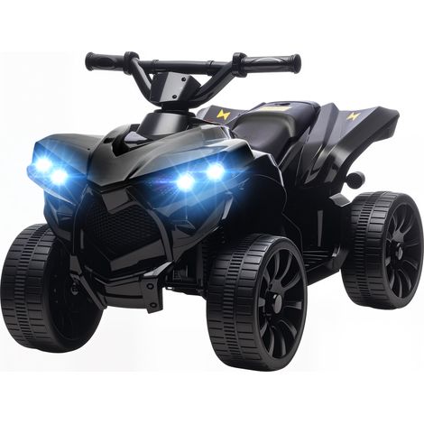 AIYAPLAY Quad per Bambini Elettrico Età 37-72 Mesi 6V Fari LED e Musica, Nero