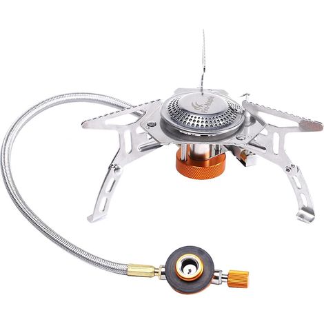 FMS-105 Réchaud de Camping à Gaz Pliable Compact Brûleur Camping Portable Allumage Piézoéletrique pour Randonnée Mini Réchaud Gaz Pique-Nique (1/5)