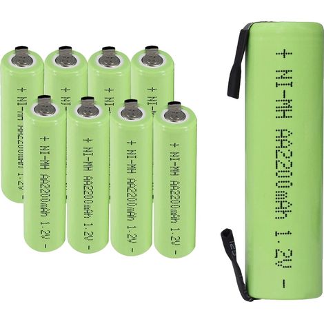 Batería recargable AA, capacidad de 2200 mAh, níquel-metal hidruro, 8 unidades (1/2)