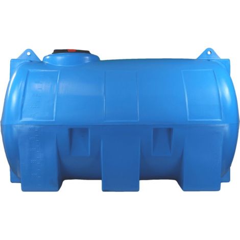 Cuve récupération eau de pluie 1500L – Réservoir horizontal bleu en polyéthylène – Traitement anti-UV – Installation extérieure – Elbi Spa (1/5)