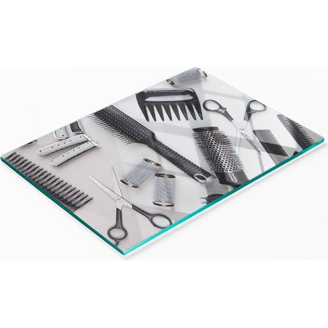 Tablero de vidrio estampado, duradero y elegante, para herramientas de peluquer铆a, 80x52 cm