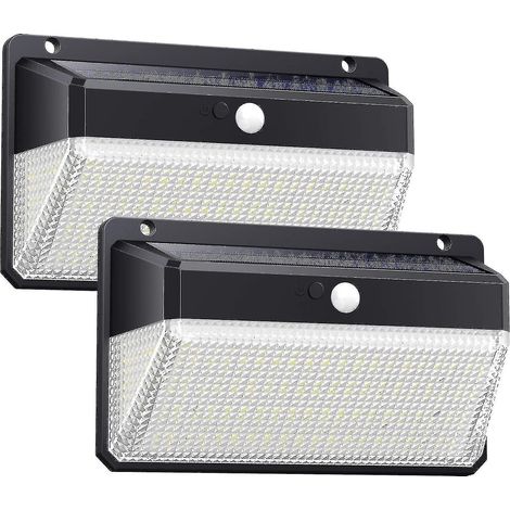 Projecteur solaire extérieur sans fil étanche et anti-buée, avec détecteur de mouvement et 158 LED. (1/3)