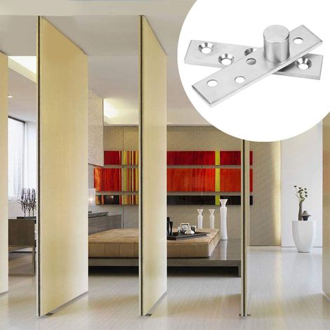 2 charnières pivotantes à 360 degrés en acier inoxydable, charnières de porte rotatives de 75 mm de long, pivot excentrique (1/5)