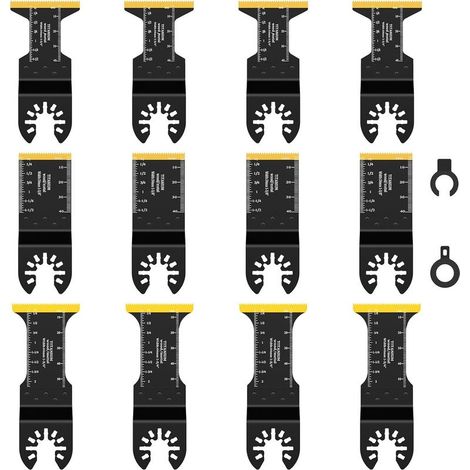 Lot de 12 lames de scie oscillantes en titane bi-métal - Accessoire multifonction pour couper des clous en bois en métal souple (1/5)