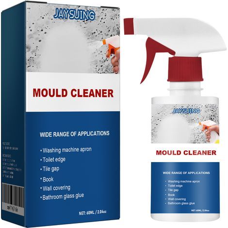 Spray anti-moisissures Jaysuing – Nettoyant multi-effets pour plafonds, carrelage de salle de bain et murs élimine les taches et les moisissures 60 ml (1/4)
