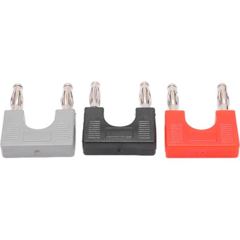 U38 4 mm Bananenstecker-Set, kupfer- und vernickelt, zweireihig, rot, schwarz, grau. (1/5)