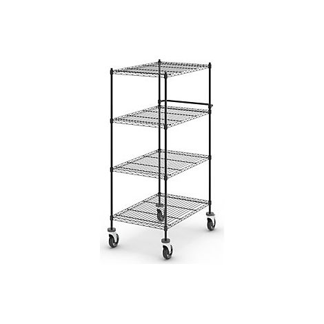 kaiserkraft Carrello di servizio in griglia metallica nero (1/2)
