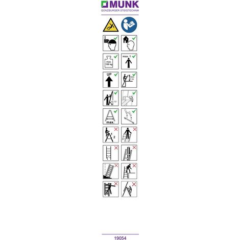 MUNK Günzburger Steigtechnik 019228 Autocollant d'avertissement 20 pc(s) (1/2)