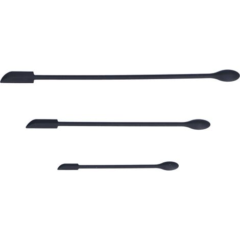 Doppelköpfiger Silikonspatel, 3-teilig, zum Kochen von Sahne, Marmelade, Make-up, Schwarz (SCHWARZ).
