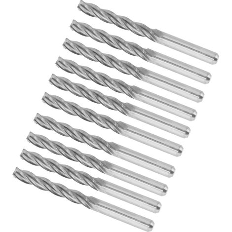 Fraise carbure 4 dents hélicoïdale CNC 3,175 x 22mm, lot de 10, coupe pour bois, métal, plastique, outil de défonceuse (1/5)