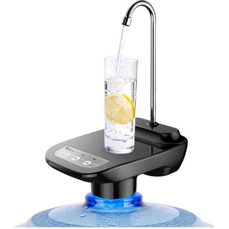 Pompe à bouteille d'eau automatique pompe à eau potable distributeur d'eau électrique portable avec plateau volume fixe 300 ml/1000 ml universel 2-5 gallons pour bureau de camping