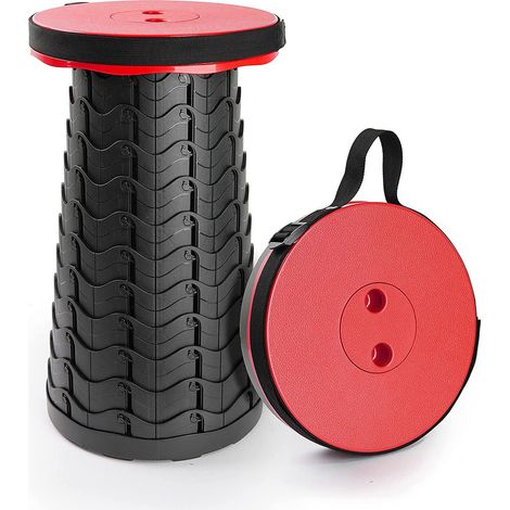 Tabouret t'Š¢lescopique, capacit'Š¢ de charge 180 kg, rouge/noir (1/5)