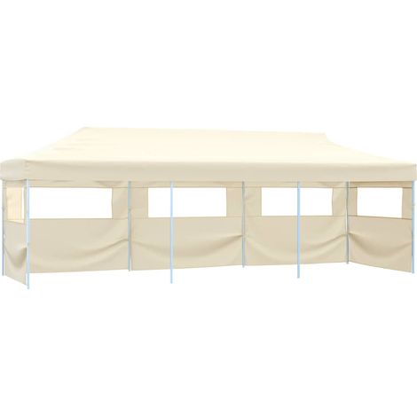 vidaXL Carpa de fiestas pop-up plegable con 5 paredes crema 3x9 m (1/5)