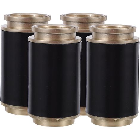 Lot de 4 Embouts de Tringle à Rideaux en Fer Mat Noir, Décoratifs de Colonne, Têtes Élégantes pour Tringles Intérieures, Accessoires pour Rideaux et Draperies, Montage (1/5)