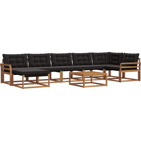 Outdoor-Sofagarnitur mit Kissen 22 pcs Natürlich und Schwarz vidaXL (1/5)