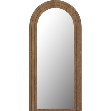 Grande specchio ad arco L. 70 x H. 150 cm in Legno di Hevea Naturale  - ANSHUN
